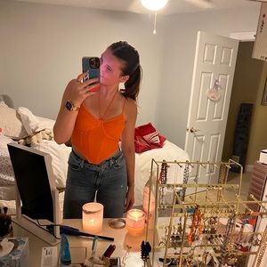 SHEIN orange corset top size small